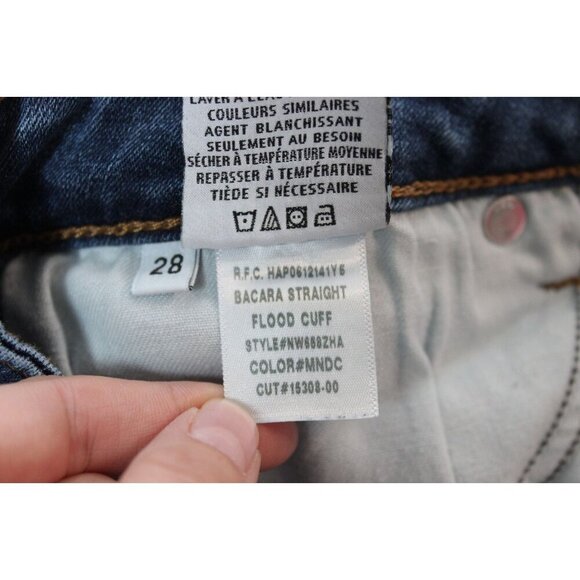 Hudson Jeans Size 28 Bacara Straight Leg Flood Rolled Cuff Flap Pockets Stretch - Picture 12 of 12